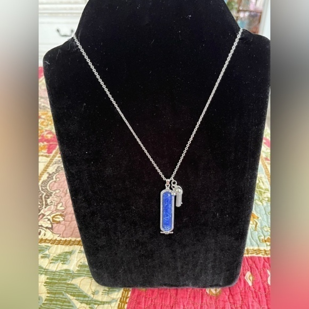 Lia Sophia Blue Sodalite Silvertone‎ Necklace